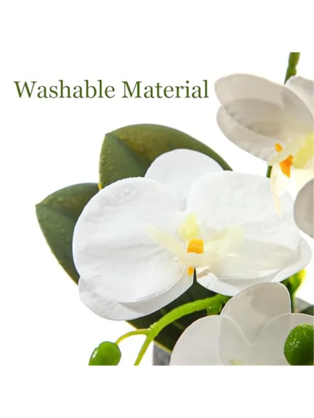White Artificial Orchid Flowers Pot Faux Silk Phalaenopsis Wedding Table Decor